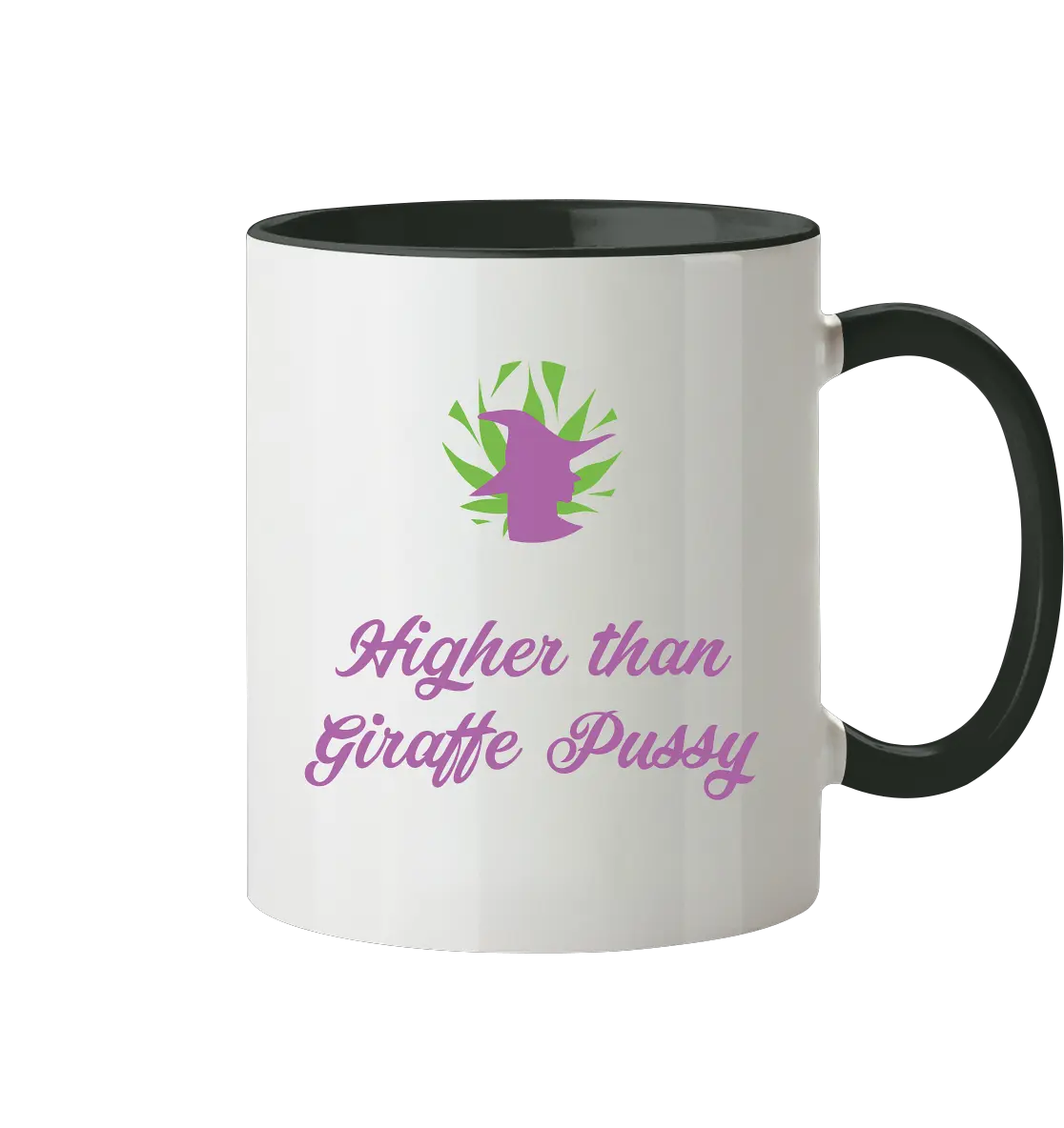 CBD Hexe Tasse "Higher than Giraffe Pussy" - Tasse zweifarbig CBD Hexe Onlinehandel