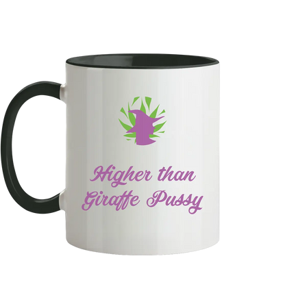 CBD Hexe Tasse "Higher than Giraffe Pussy" - Tasse zweifarbig CBD Hexe Onlinehandel