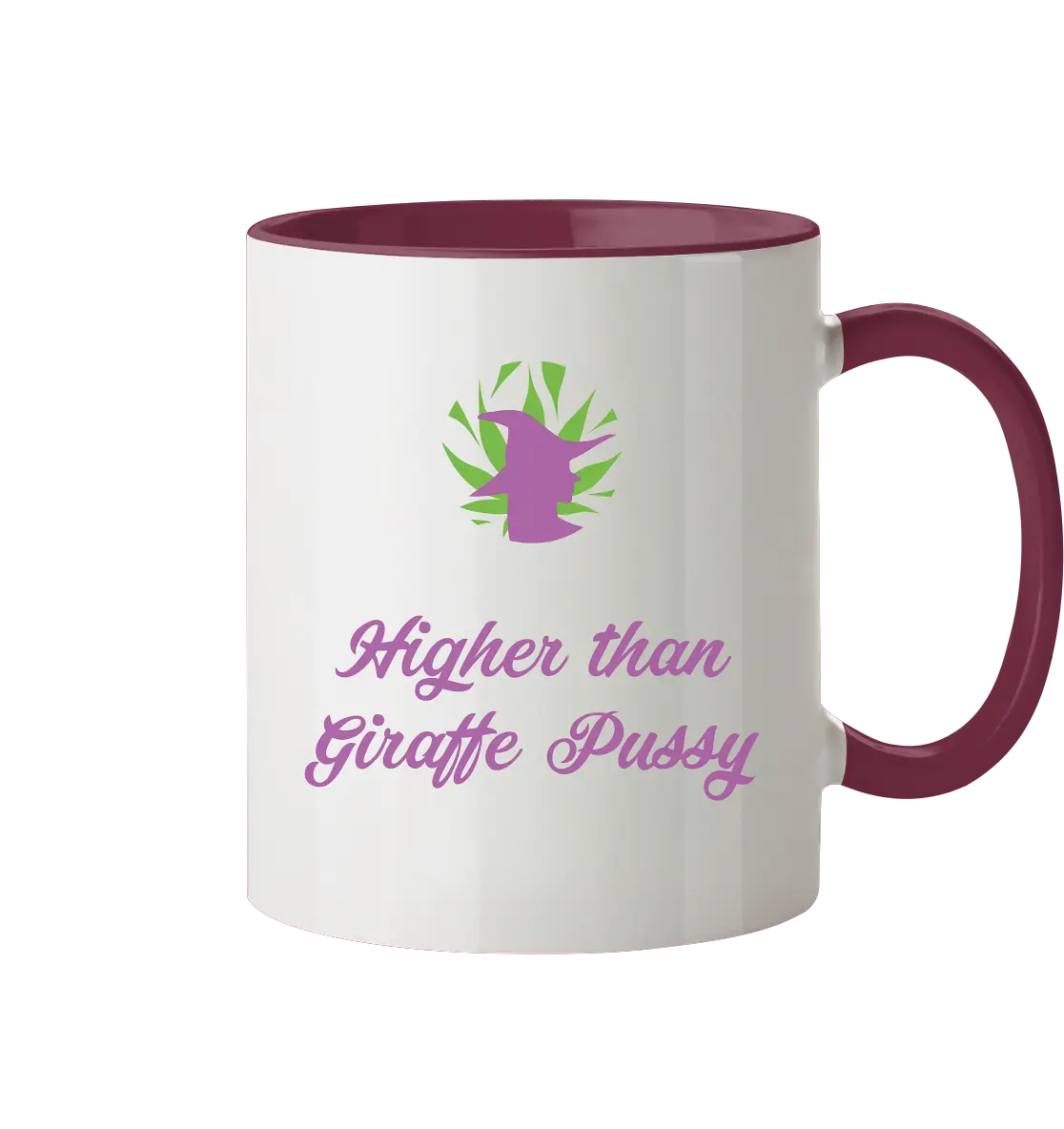 CBD Hexe Tasse "Higher than Giraffe Pussy" - Tasse zweifarbig CBD Hexe Onlinehandel