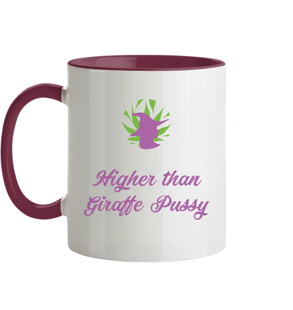 CBD Hexe Tasse "Higher than Giraffe Pussy" - Tasse zweifarbig CBD Hexe Onlinehandel