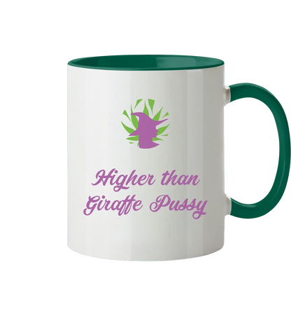 CBD Hexe Tasse "Higher than Giraffe Pussy" - Tasse zweifarbig CBD Hexe Onlinehandel