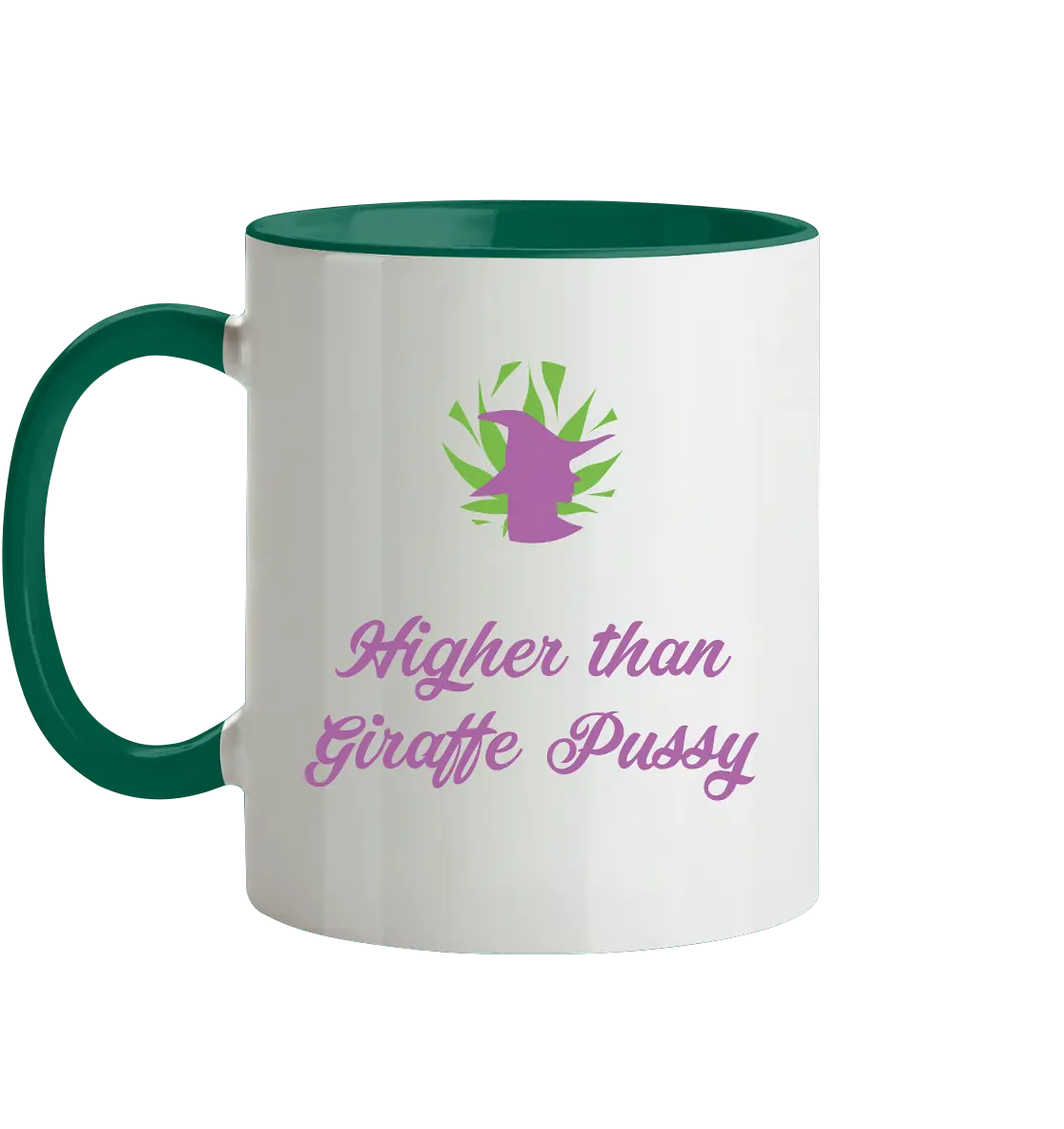 CBD Hexe Tasse "Higher than Giraffe Pussy" - Tasse zweifarbig CBD Hexe Onlinehandel