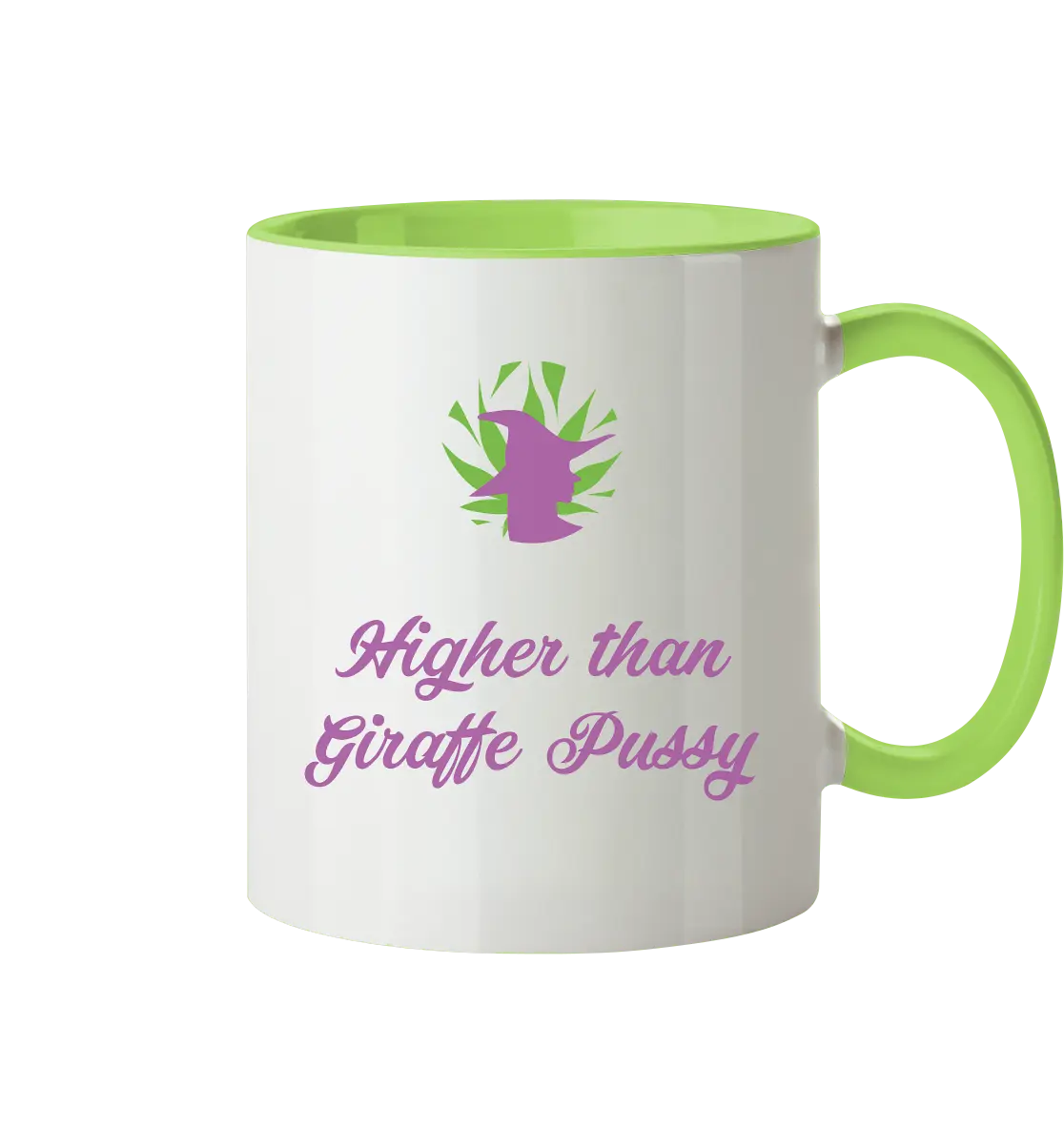 CBD Hexe Tasse "Higher than Giraffe Pussy" - Tasse zweifarbig CBD Hexe Onlinehandel