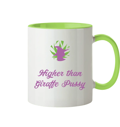 CBD Hexe Tasse "Higher than Giraffe Pussy" - Tasse zweifarbig CBD Hexe Onlinehandel