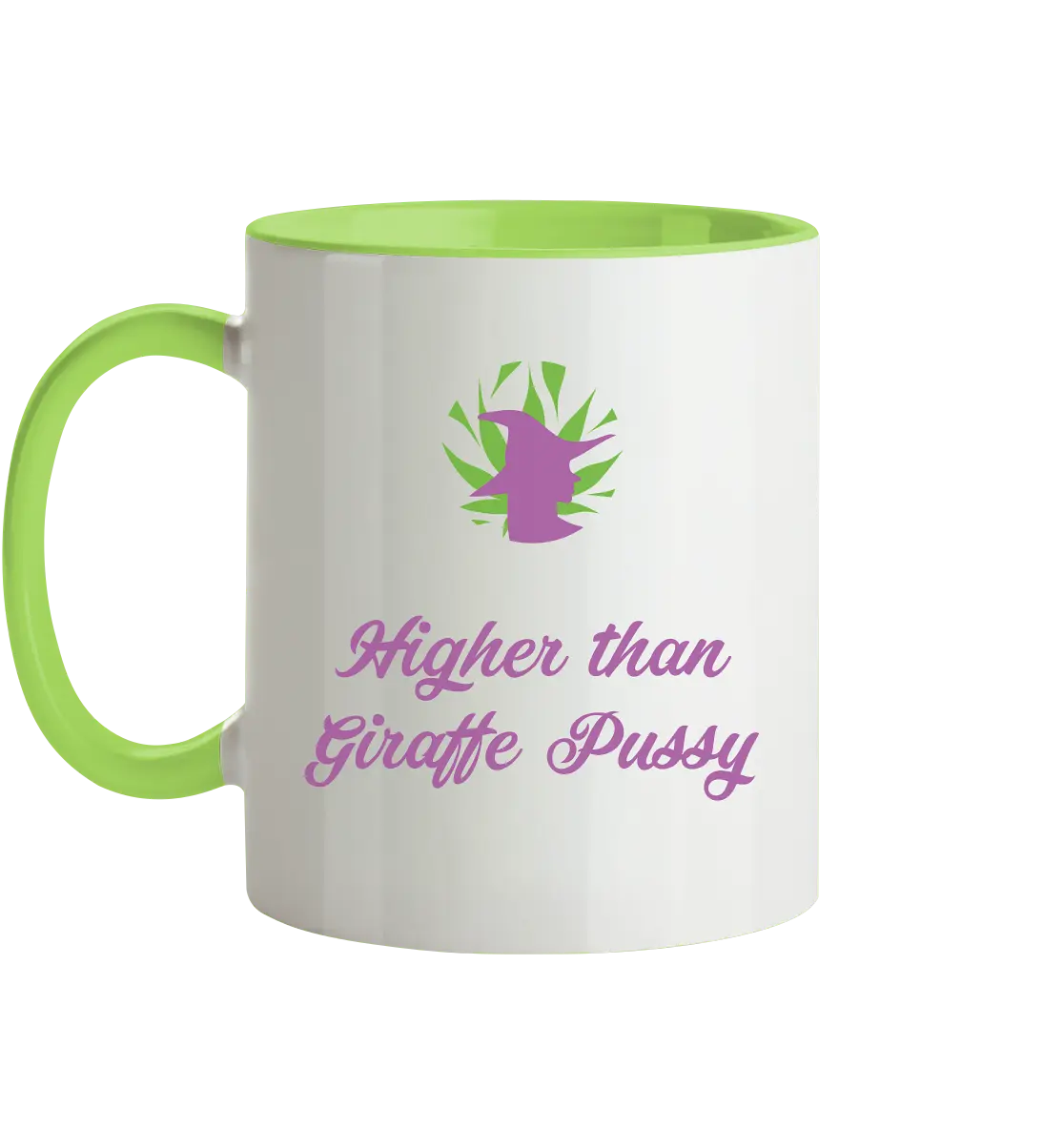 CBD Hexe Tasse "Higher than Giraffe Pussy" - Tasse zweifarbig CBD Hexe Onlinehandel