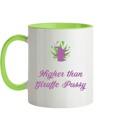 CBD Hexe Tasse "Higher than Giraffe Pussy" - Tasse zweifarbig CBD Hexe Onlinehandel