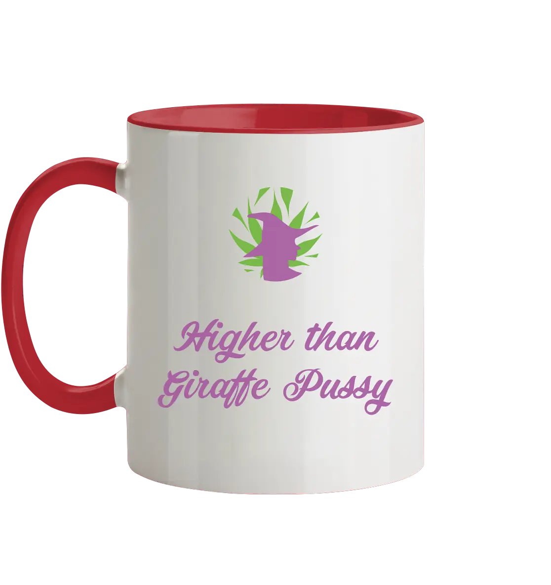 CBD Hexe Tasse "Higher than Giraffe Pussy" - Tasse zweifarbig CBD Hexe Onlinehandel