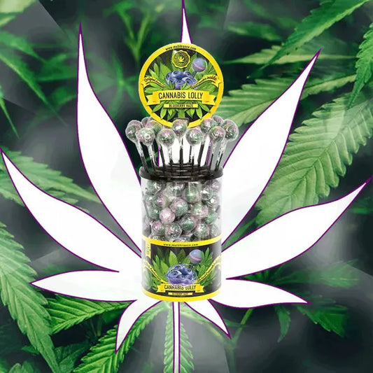 Neu! Cannabis Lolly - Blueberry Haze mit Hanföl - CBD Hexe Onlinehandel