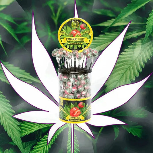 Neu! Cannabis Lolly - Strawberry Haze mit Hanföl - CBD Hexe Onlinehandel